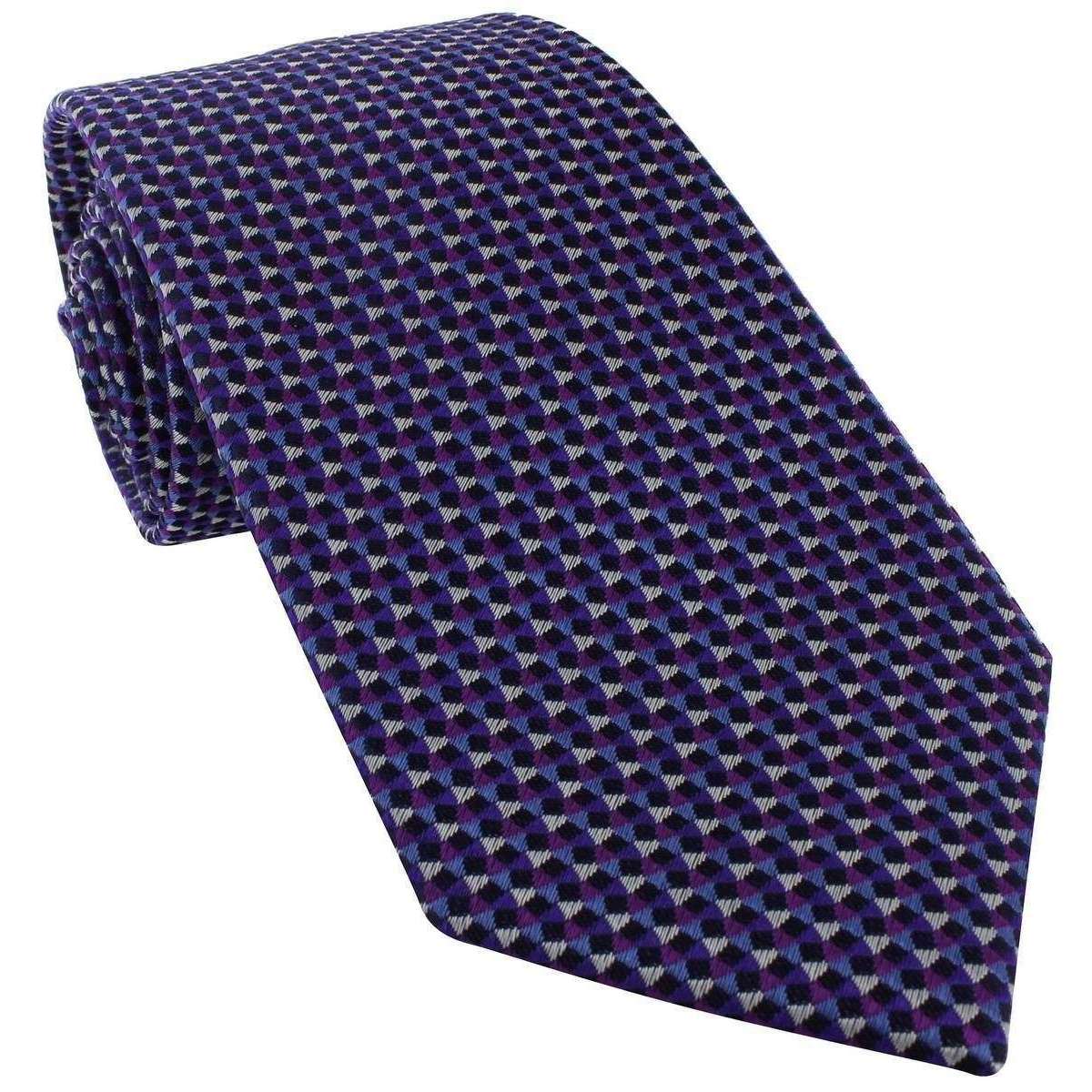Michelsons of London Triangle Geometric Silk Tie - Purple
