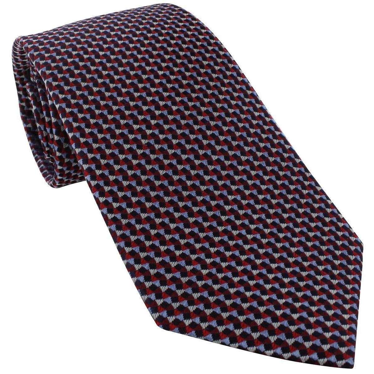 Michelsons of London Triangle Geometric Silk Tie - Red