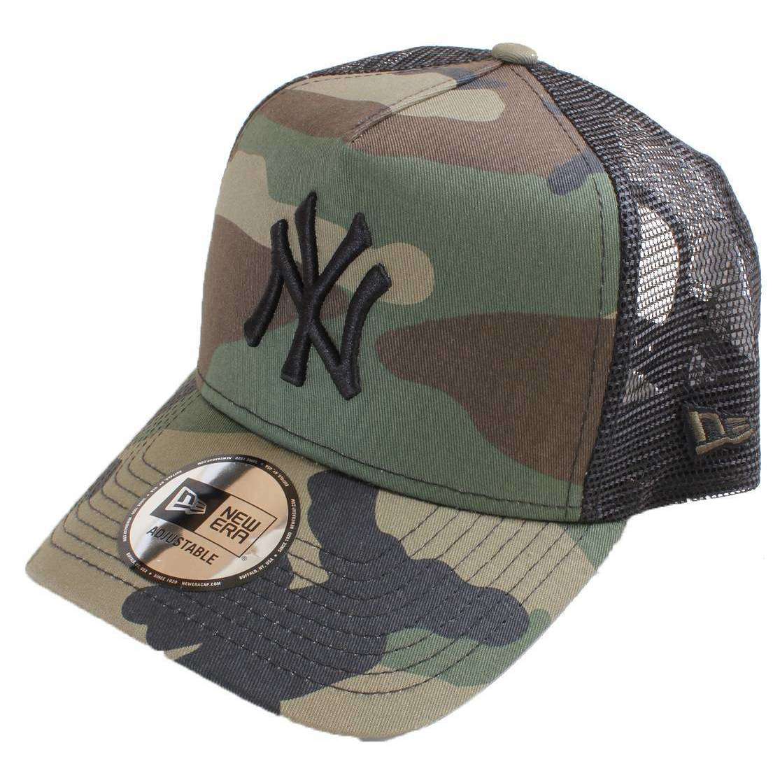 New Era New York Yankees Clean A-Frame Trucker Cap - Woodland Camo/Black