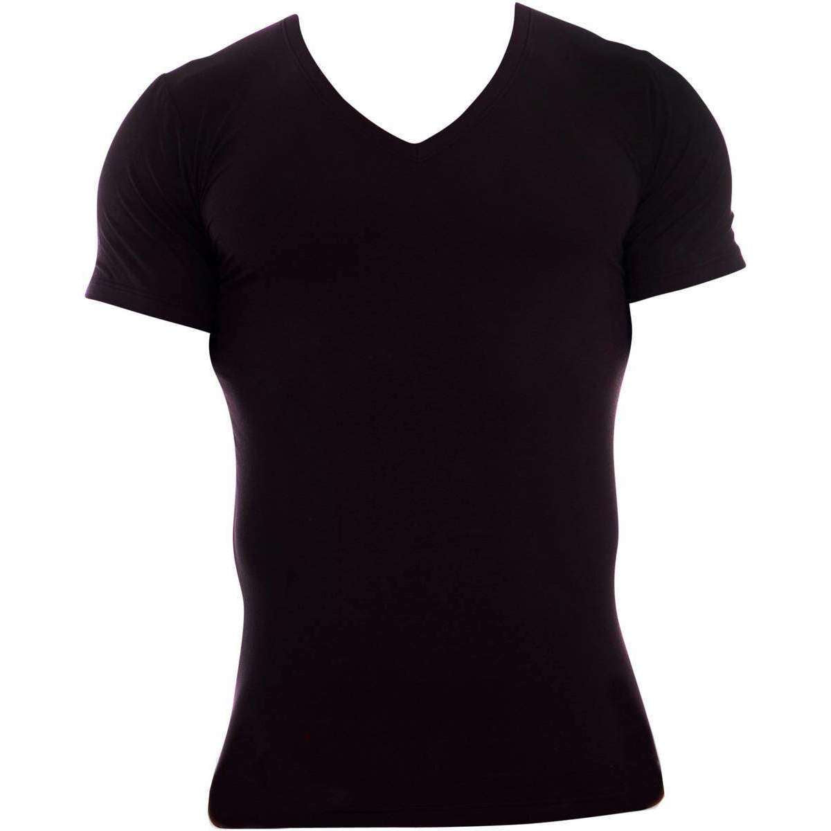 Obviously Essence Deep V-Neck Short Sleeve Undershirt - Black