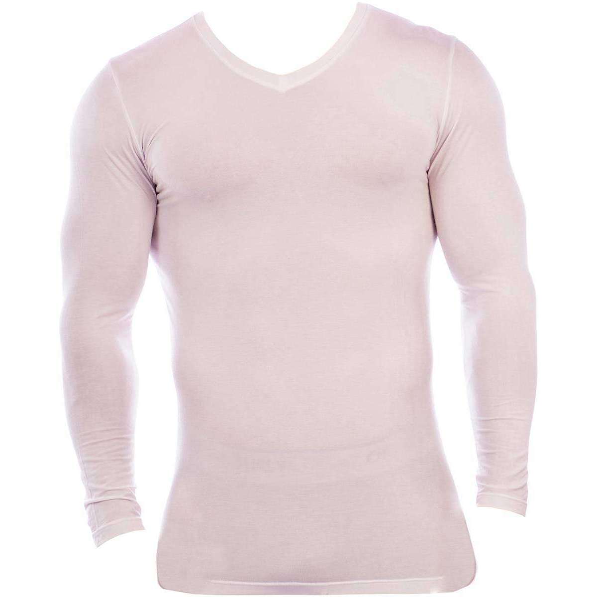 Obviously Essence V-Neck Long Sleeve Undershirt - White