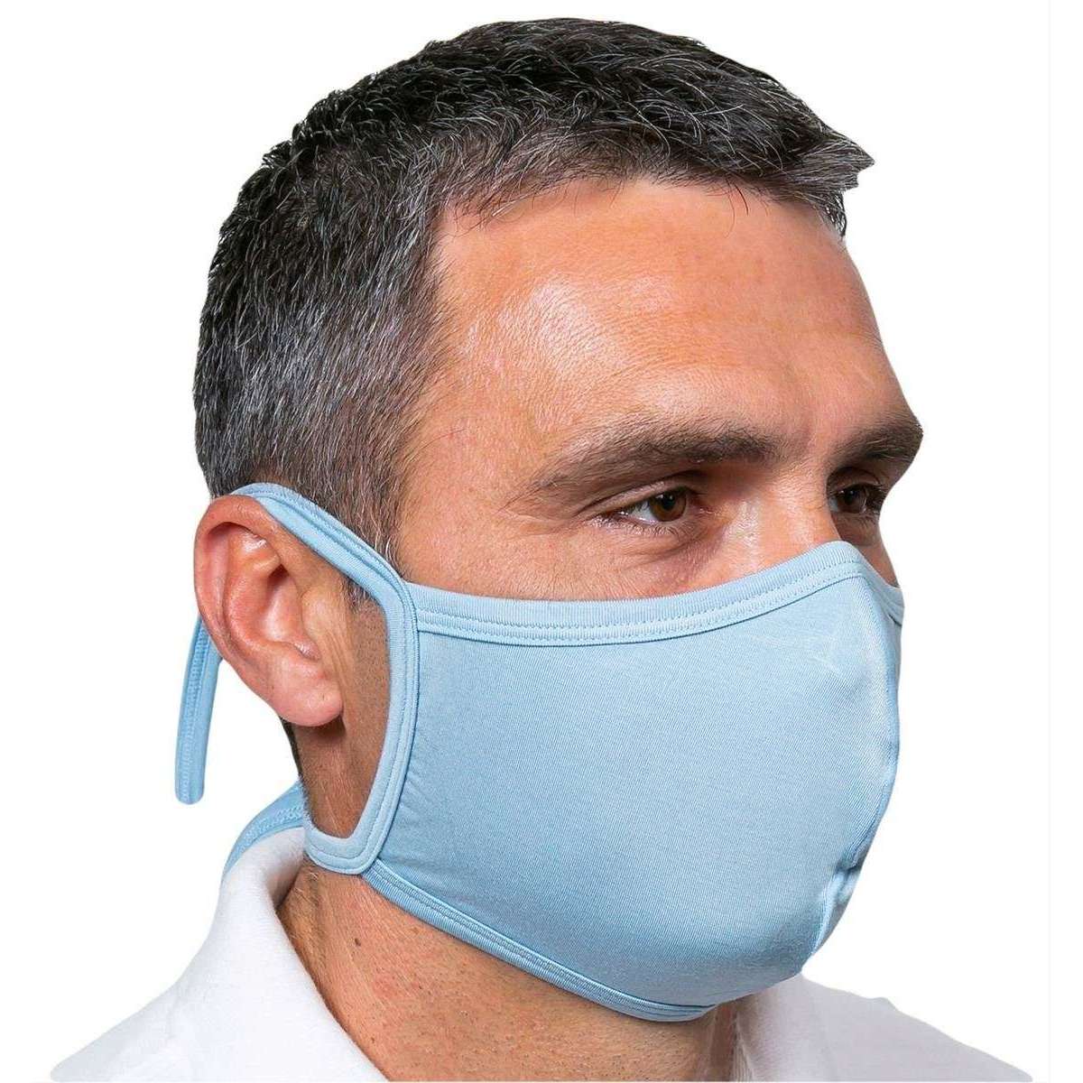 Obviously Tie Face Mask - Light Blue