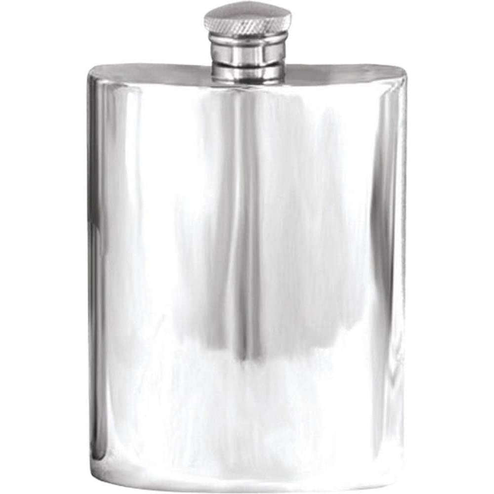 Orton West 4oz Pewter Hip Flask - Silver