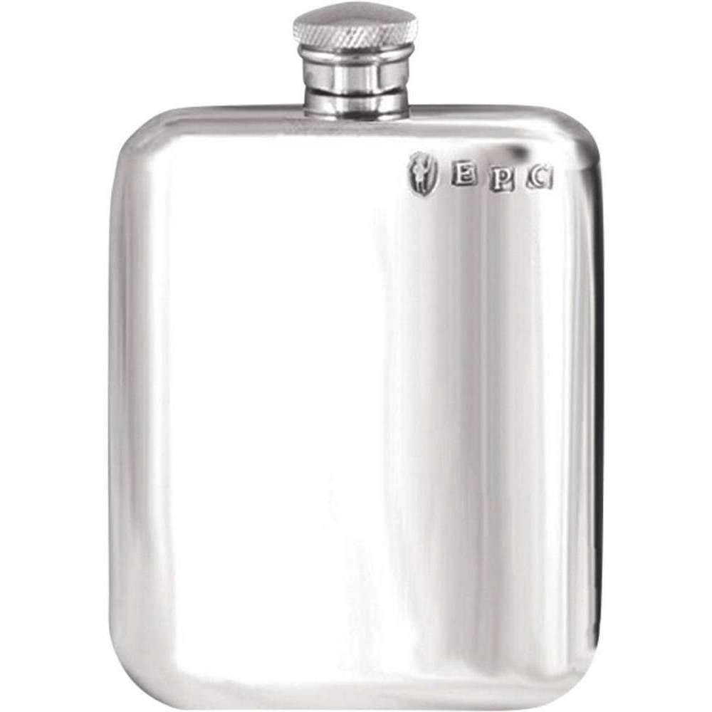 Orton West 4oz Pewter Hip Flask - Silver