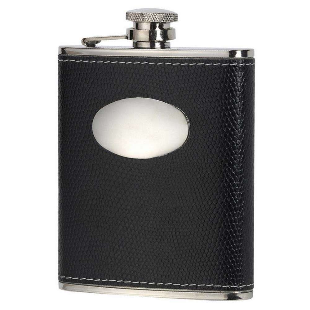 Orton West 6oz Captive Top Hip Flask - Black