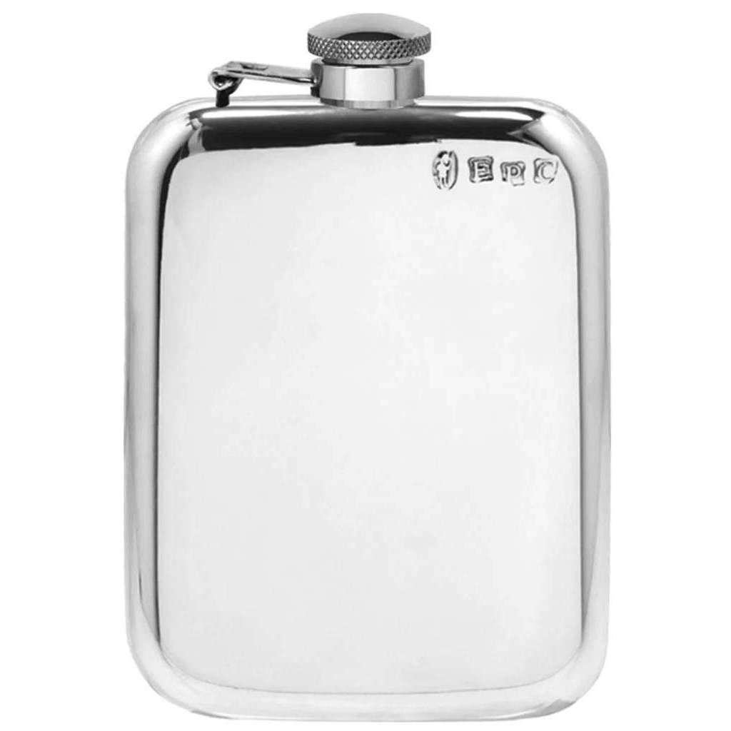 Orton West 6oz Captive Top Hip Flask - Silver