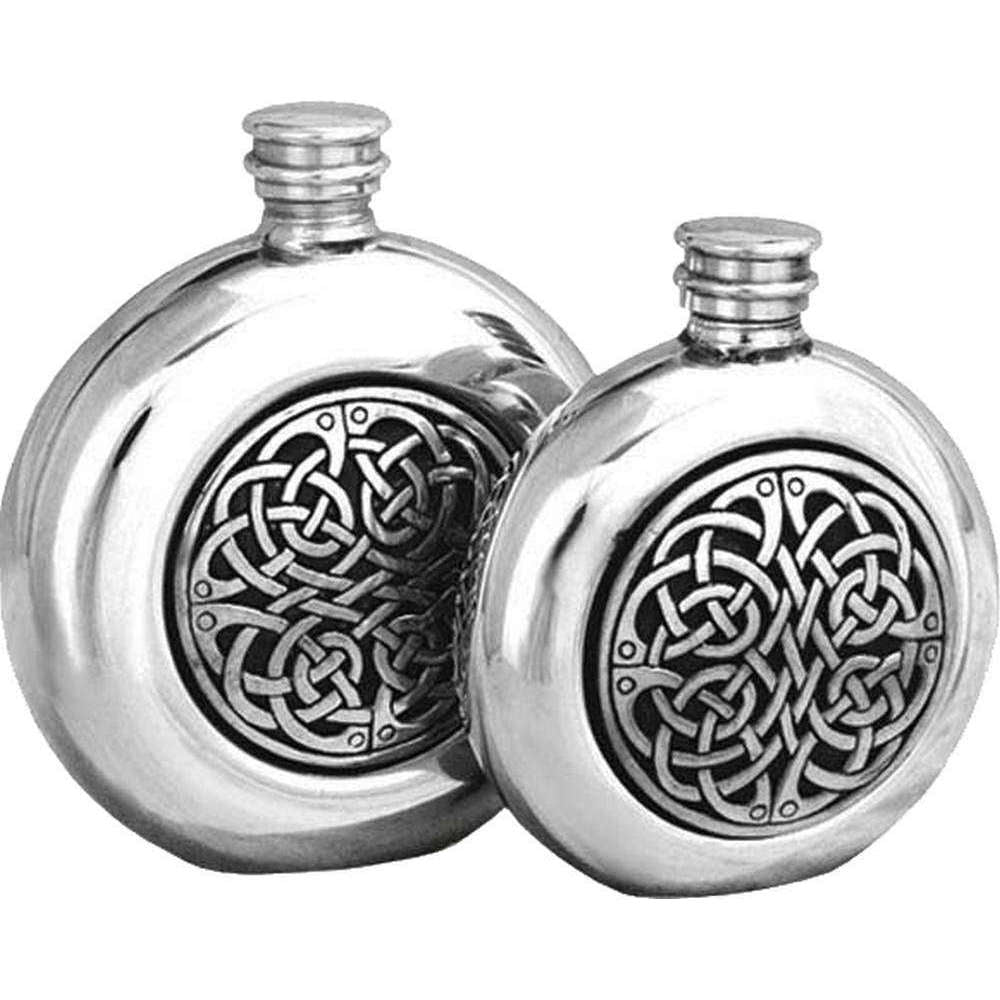 Orton West 6oz Celtic Centre Hip Flask - Silver