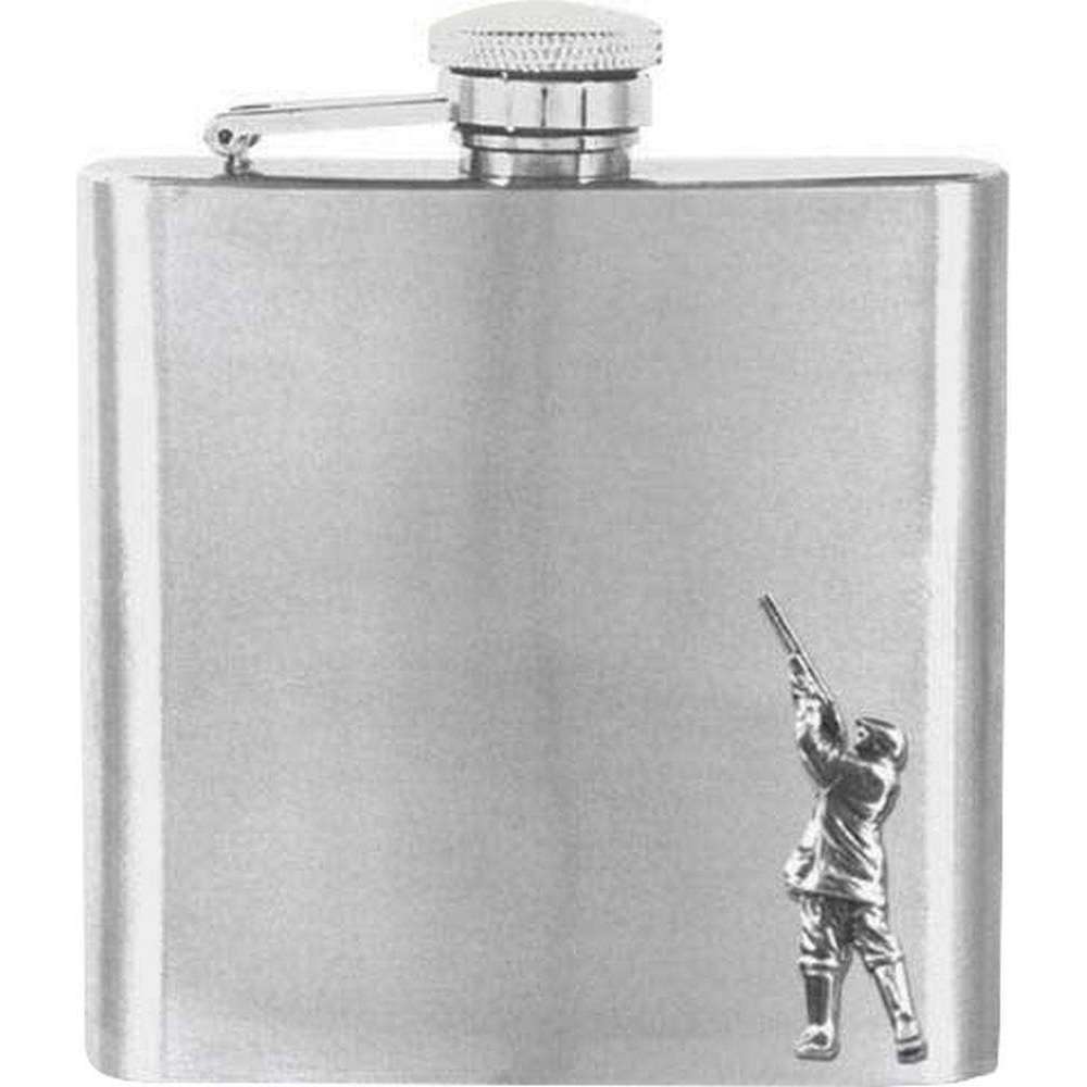 Orton West 6oz Stainless Steel Shooter Hip Flask - Silver