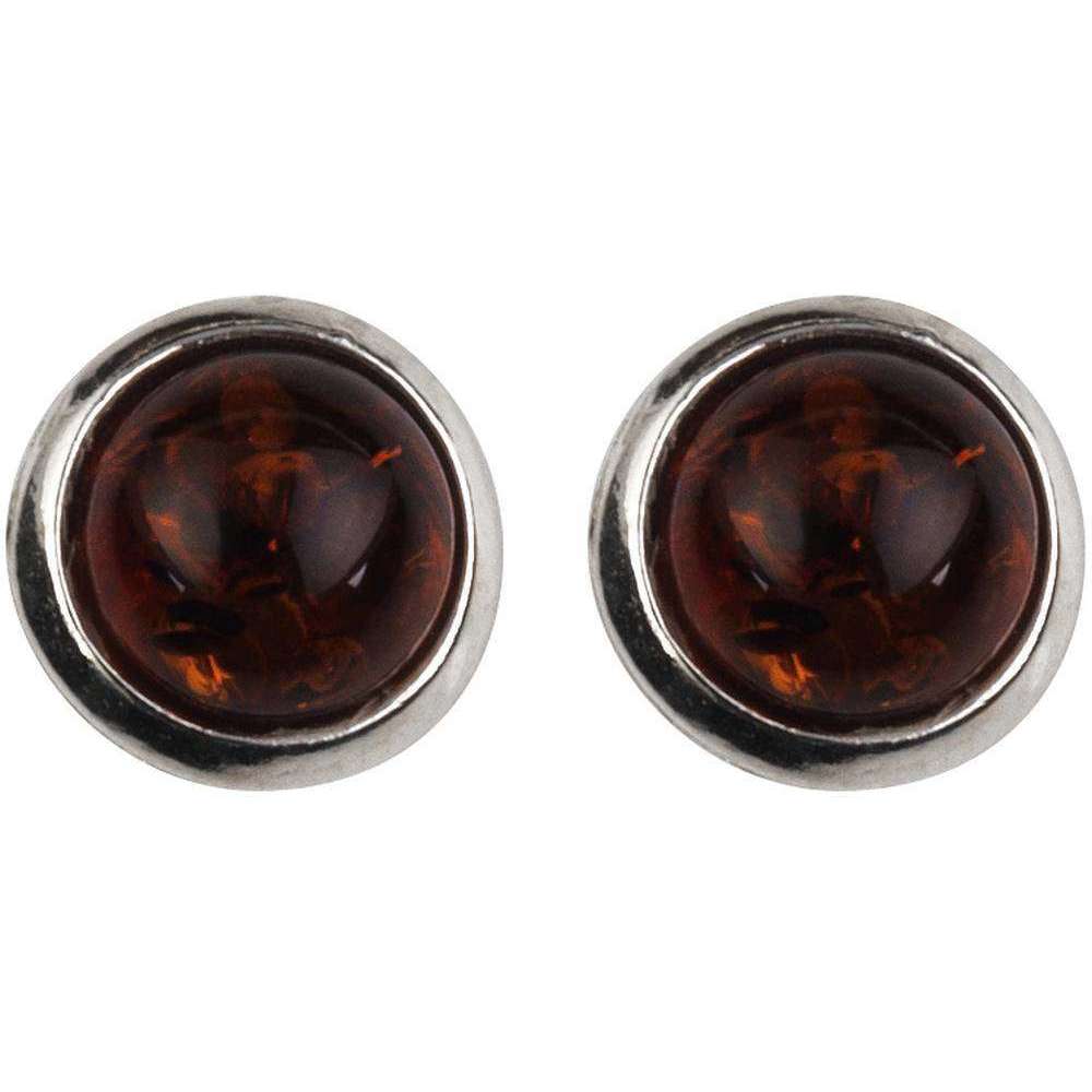 Orton West Amber Stud Earrings - Silver/Brown