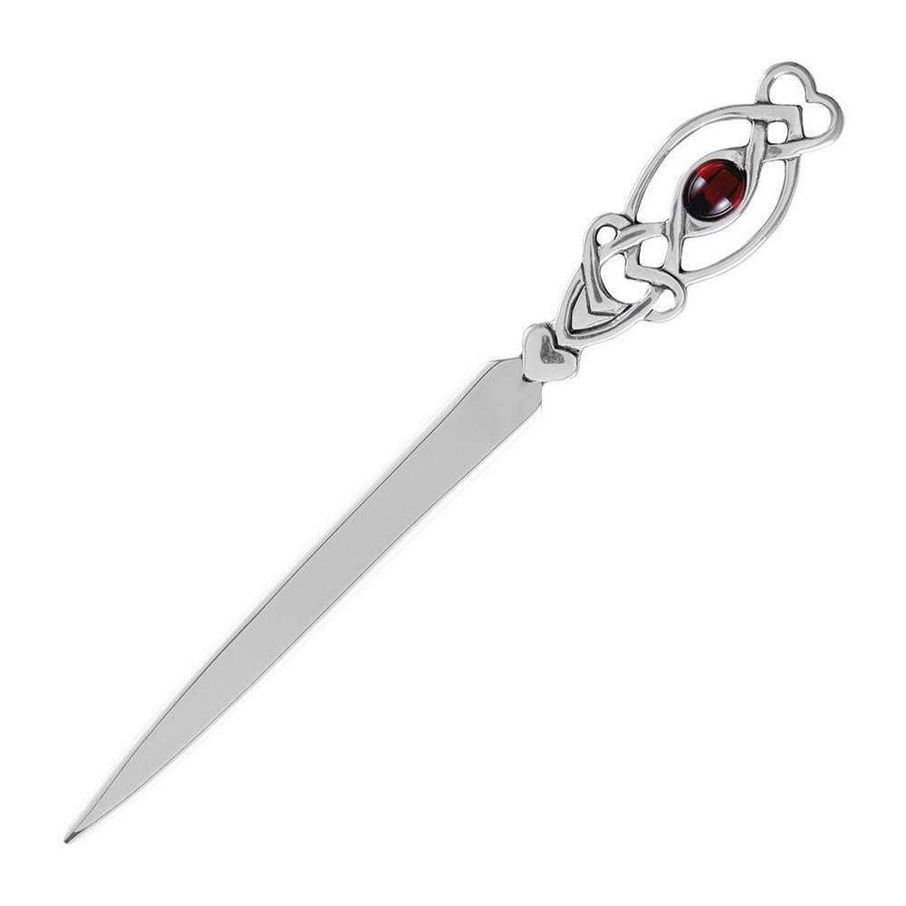 Orton West Celtic Love Heart Letter Opener - Silver