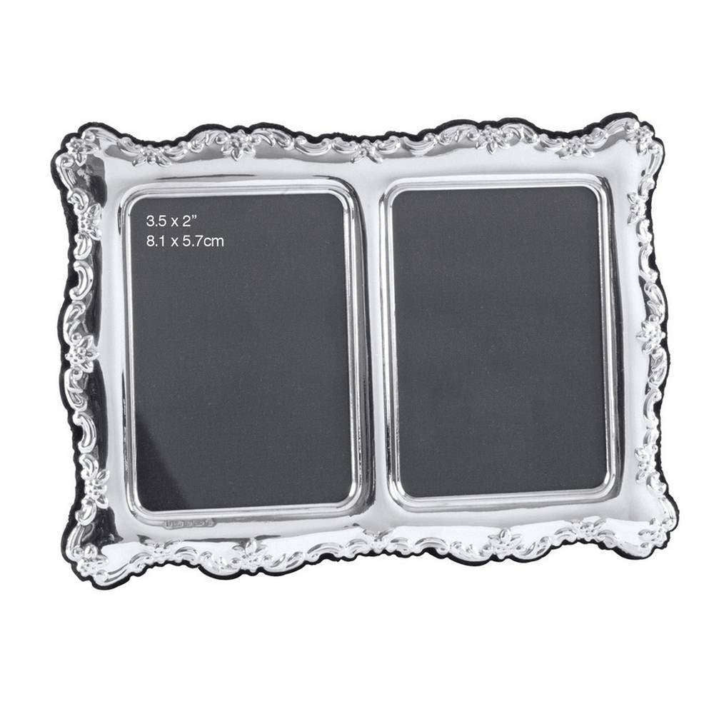 Orton West Double Photo Frame 2x3.5 - Silver