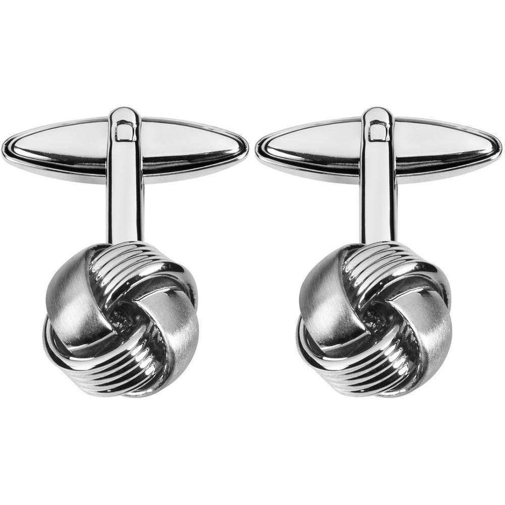 Orton West Rhodium Plated Knot Cufflinks - Silver