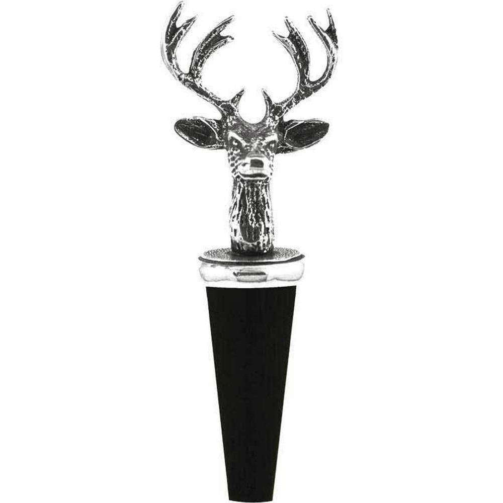 Orton West Stag Bottle Stopper - Silver/Black