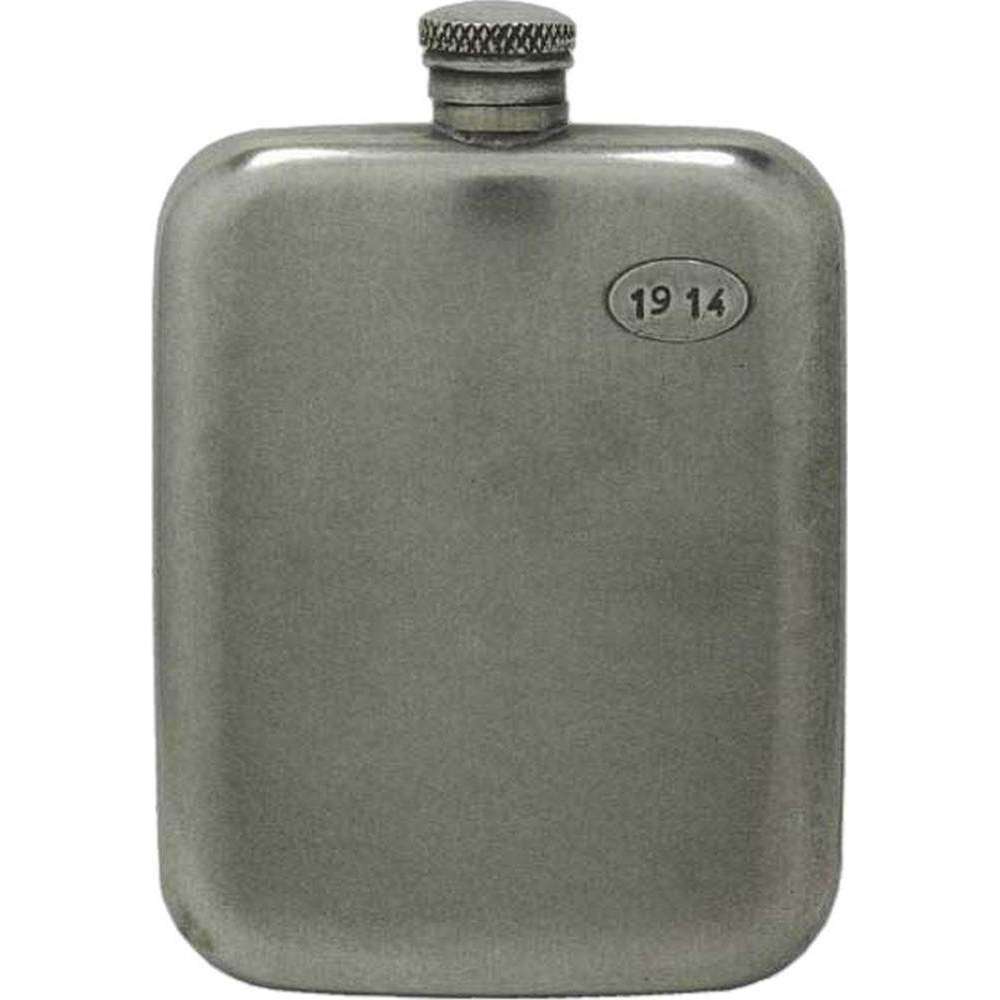 Orton West Vintage Pewter Hip Flask - Vintage Green