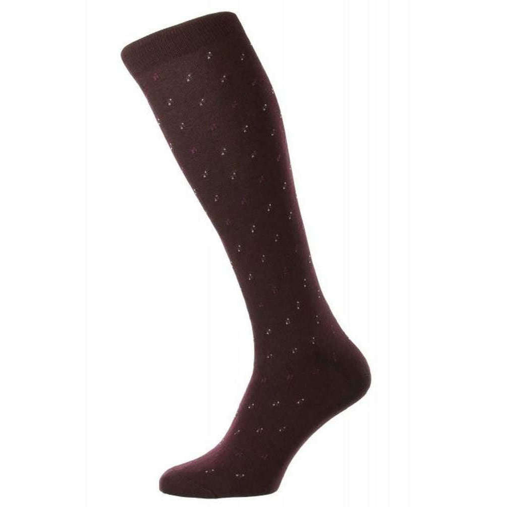 Pantherella Addison Cotton Fil D’Ecosse Over the Calf Socks - Burgundy