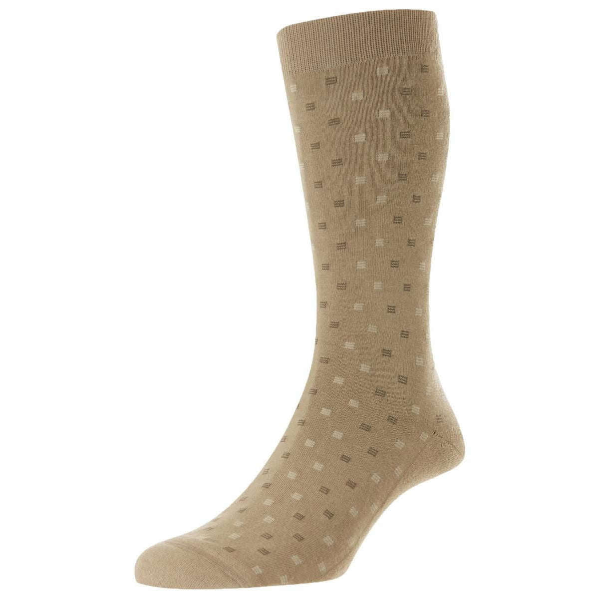 Pantherella Byrd Egyptian Cotton Socks - Light Khaki