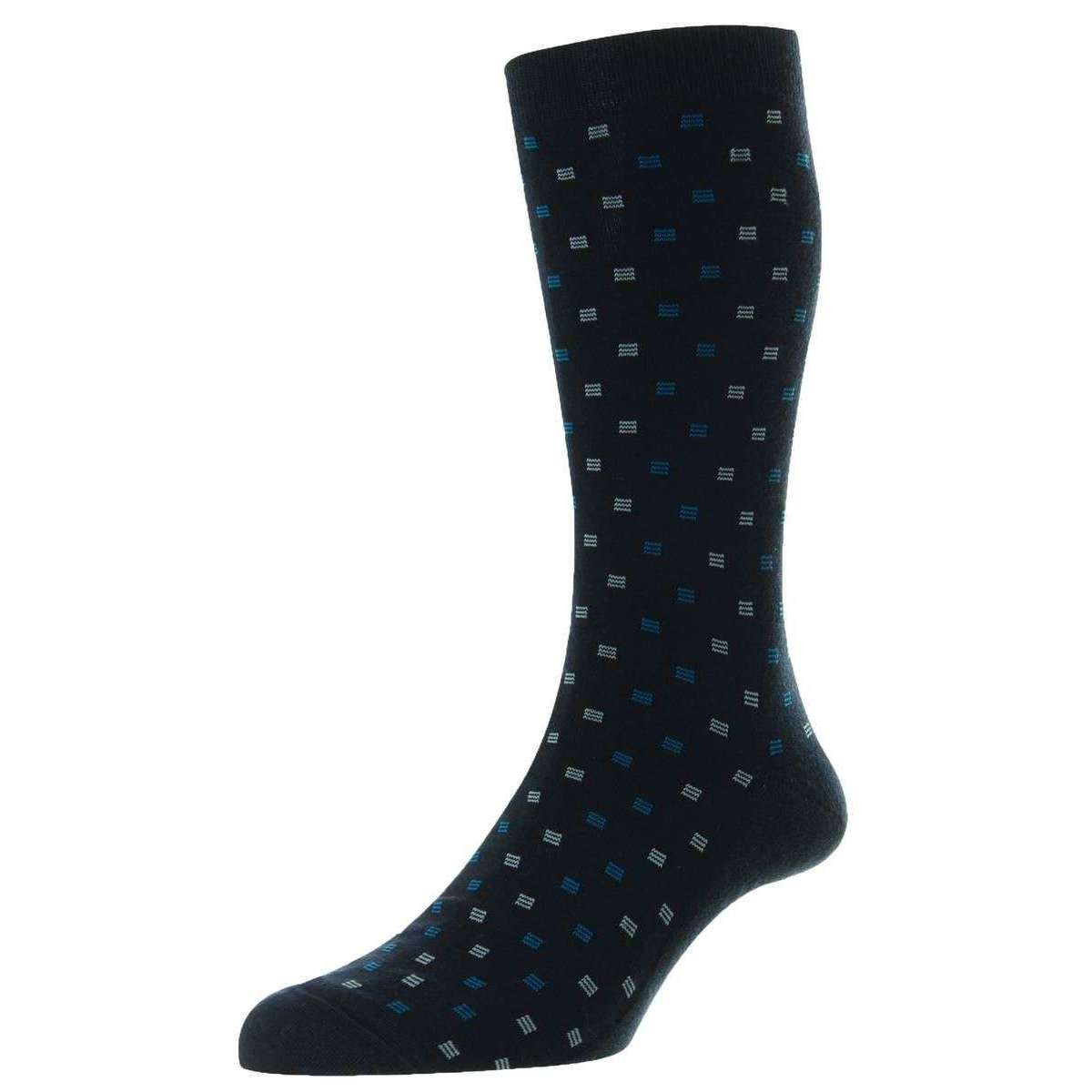 Pantherella Byrd Egyptian Cotton Socks - Navy