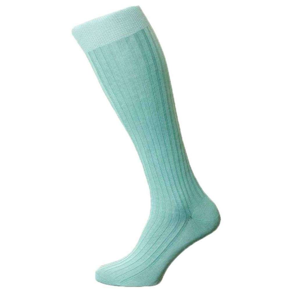 Pantherella Danvers Cotton Fil D’Ecosse Over the Calf Socks - Mint Green