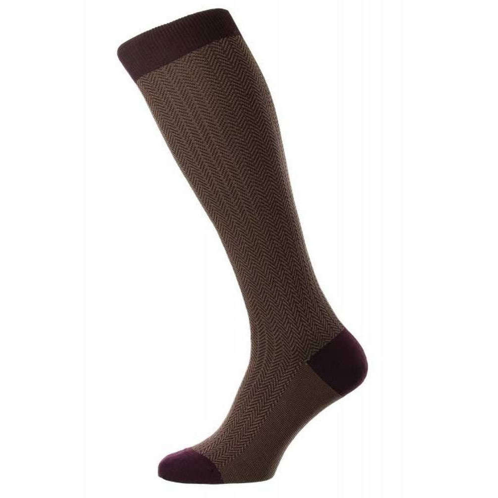 Pantherella Fabian Cotton Fil D’Ecosse Over the Calf Socks - Burgundy