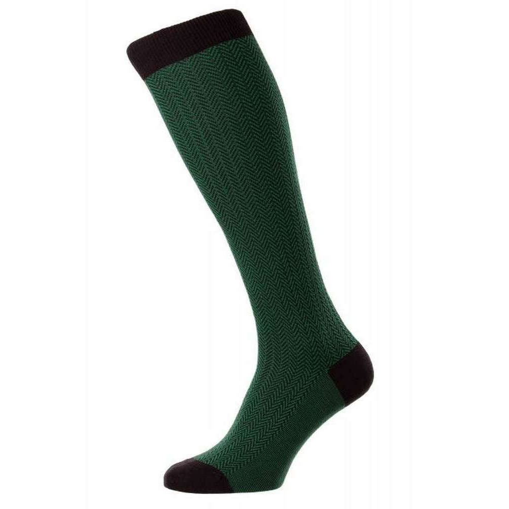 Pantherella Fabian Cotton Fil D’Ecosse Over the Calf Socks - Charcoal Grey