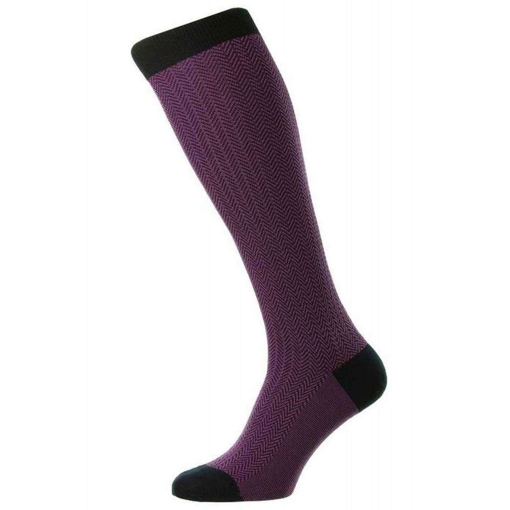 Pantherella Fabian Cotton Fil D’Ecosse Over the Calf Socks - Navy