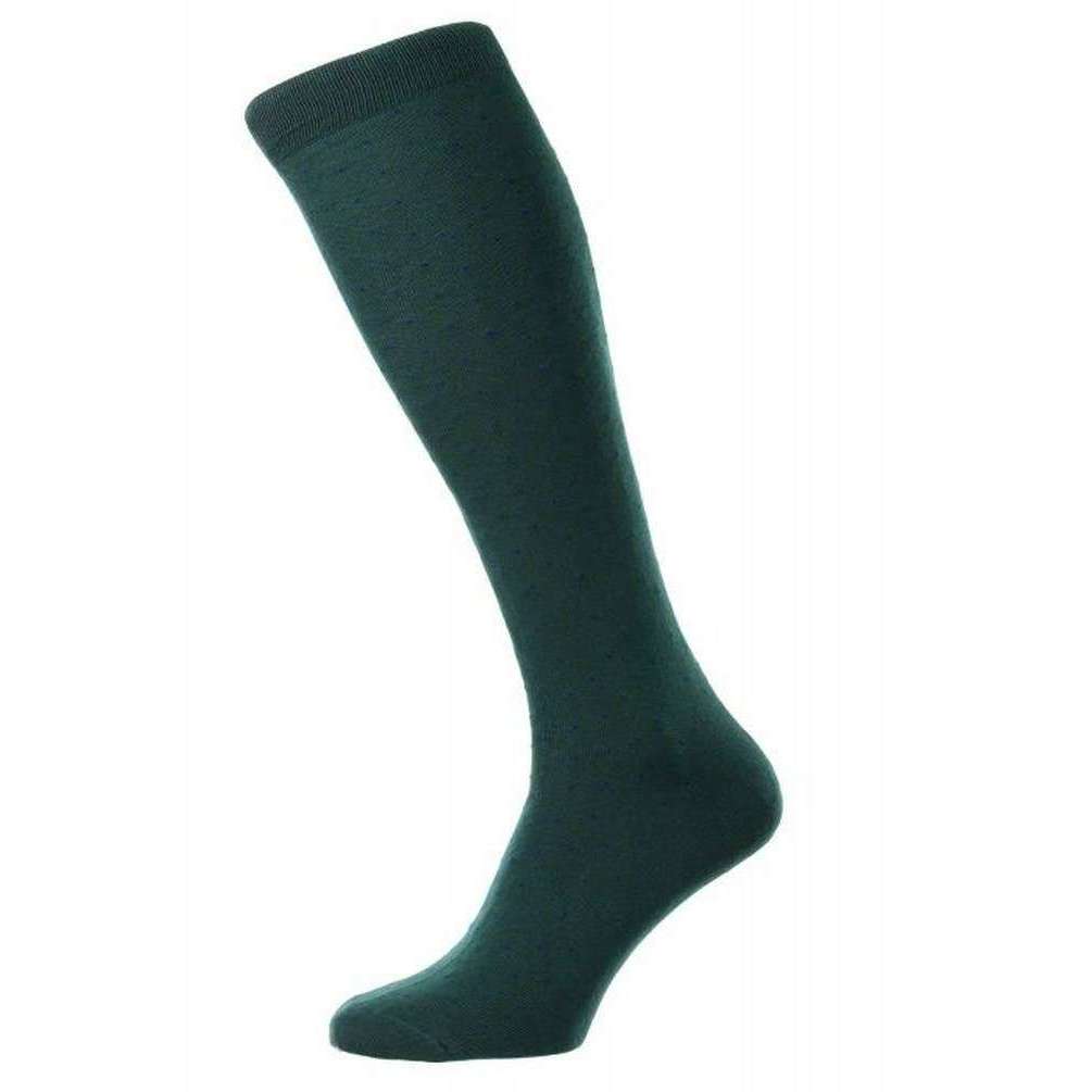 Pantherella Gadsbury Cotton Fil D’Ecosse Over the Calf Socks - Sea Green