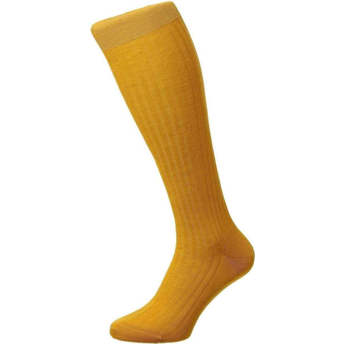Pantherella Laburnum Merino Wool Over the Calf Socks - Bright Gold