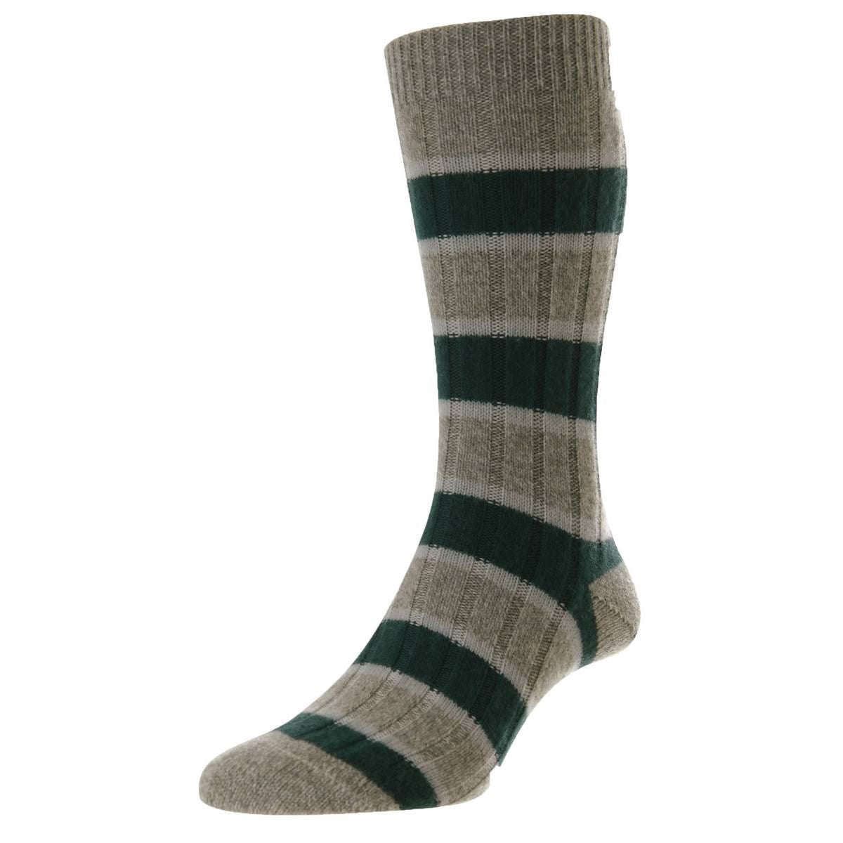 Pantherella Stalbridge Cashmere Socks - Moss Green Chine