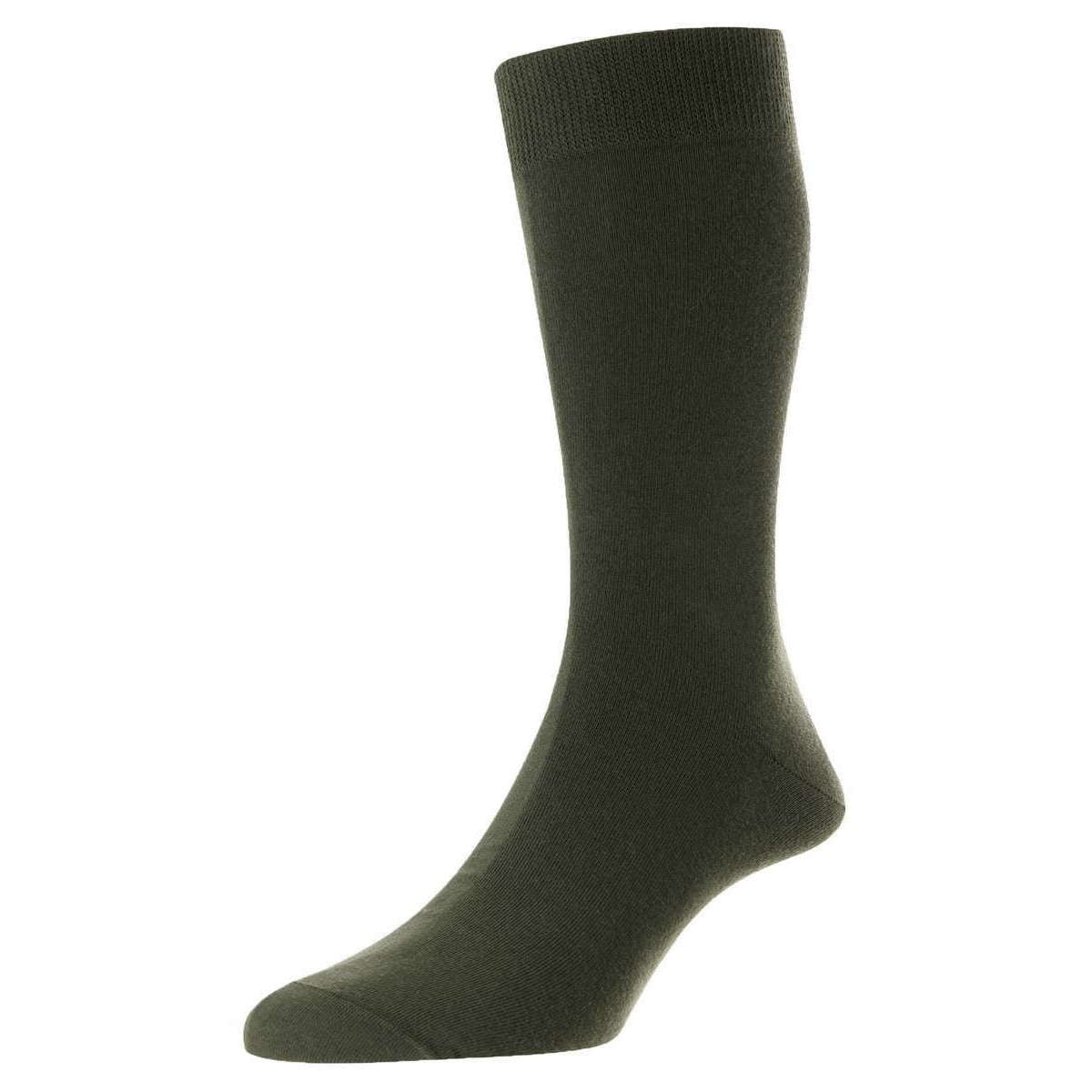 Pantherella Tavener Egyptian Cotton Socks - Dark Olive Green