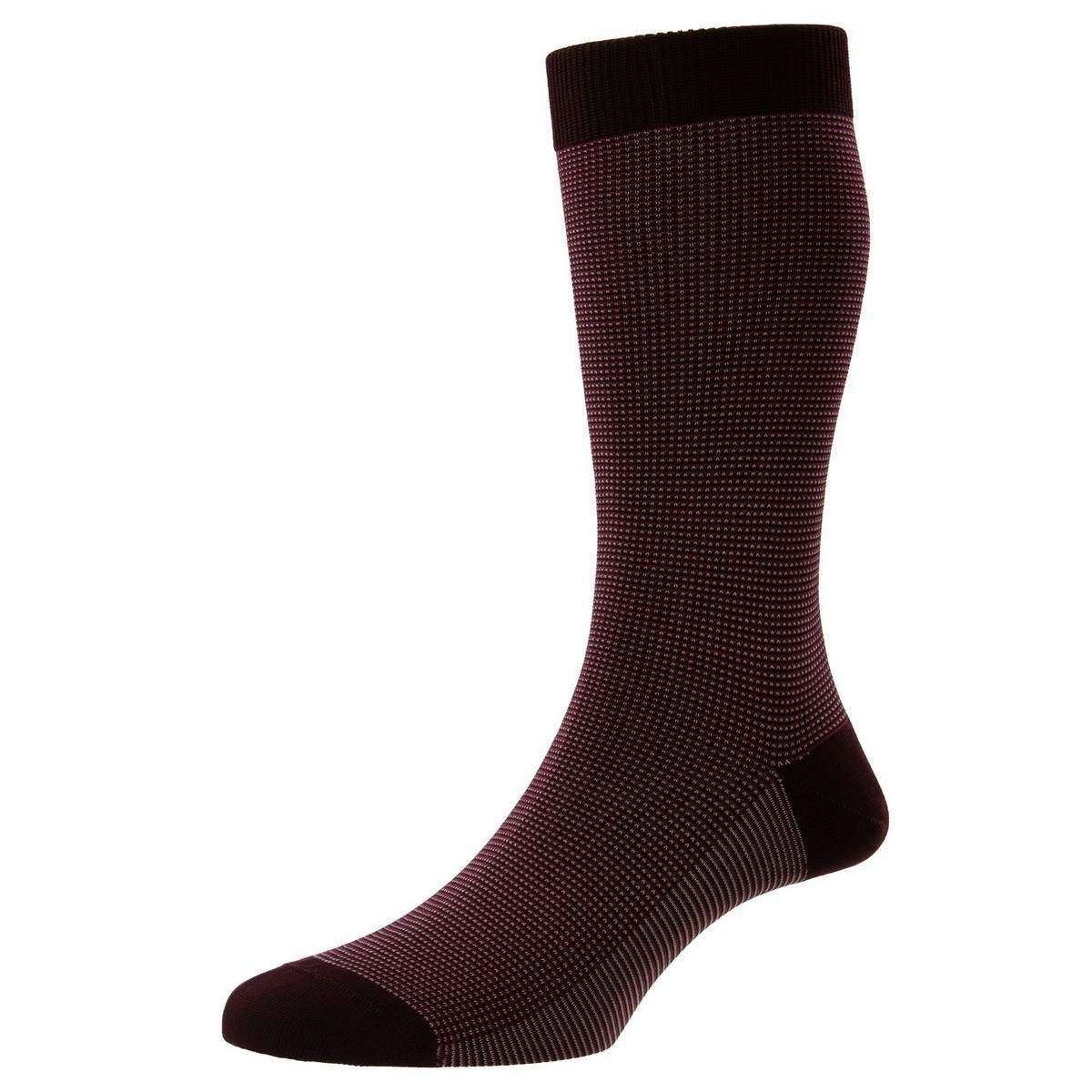 Pantherella Tewkesbury Cotton Fil D’Ecosse Socks - Burgundy