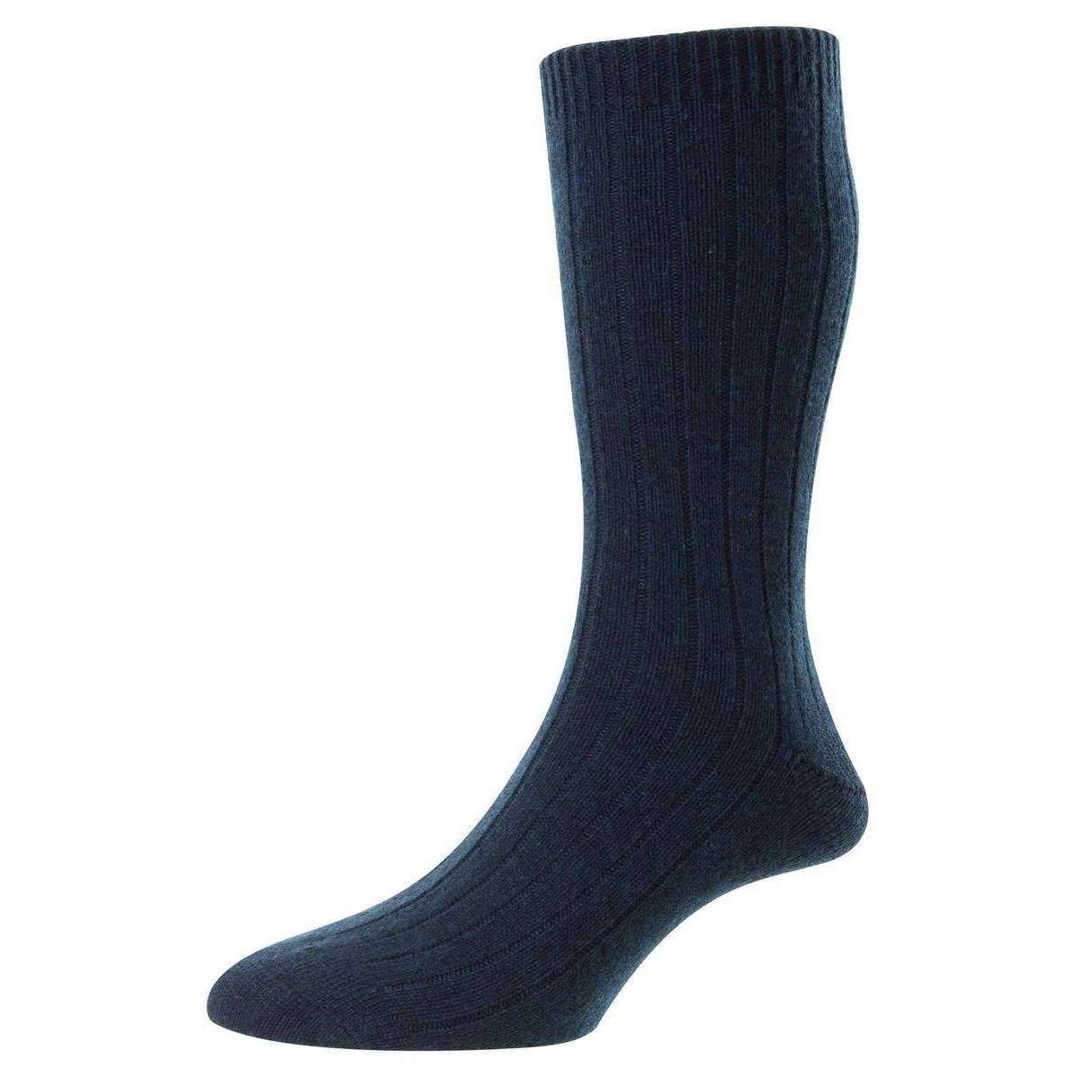 Pantherella Waddington Cashmere Socks - Dark Turquoise Mix