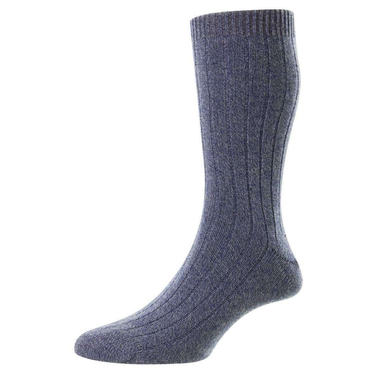 Pantherella Waddington Cashmere Socks - Denim Chine