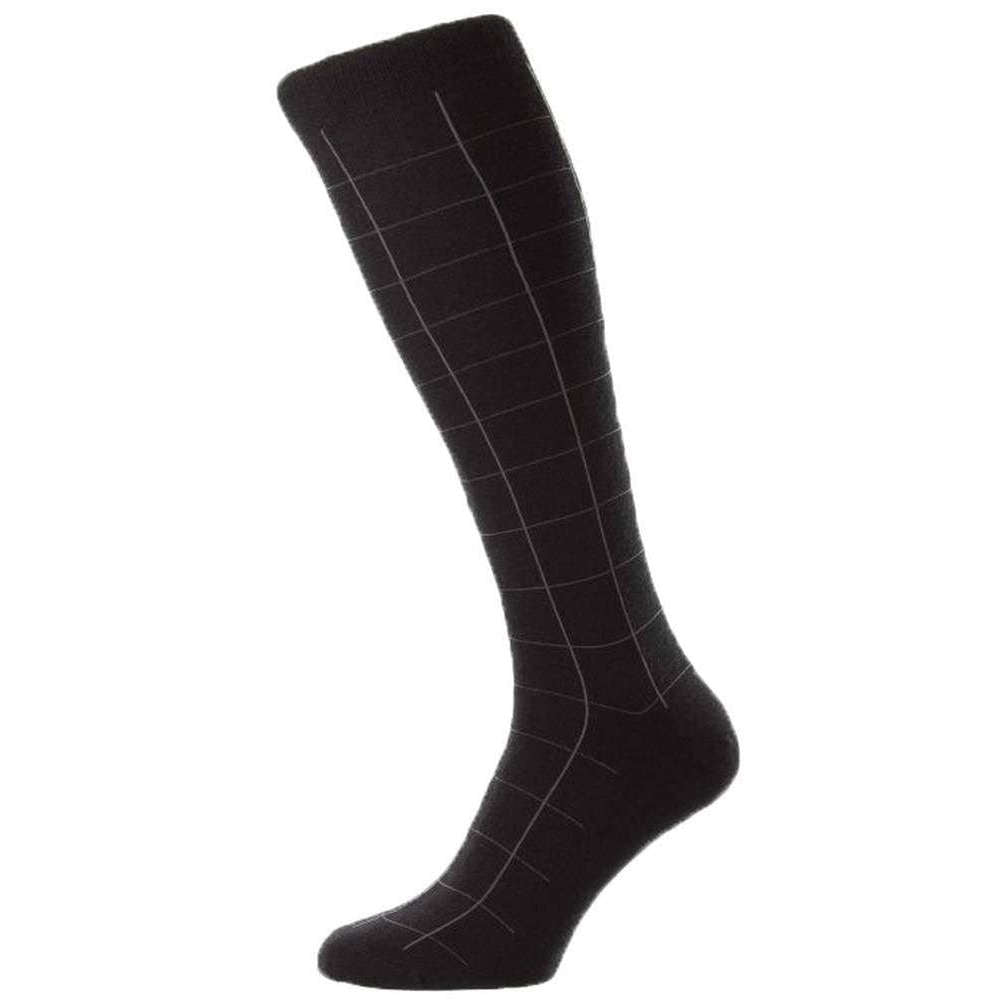 Pantherella Westleigh Merino Wool Over the Calf Socks - Black