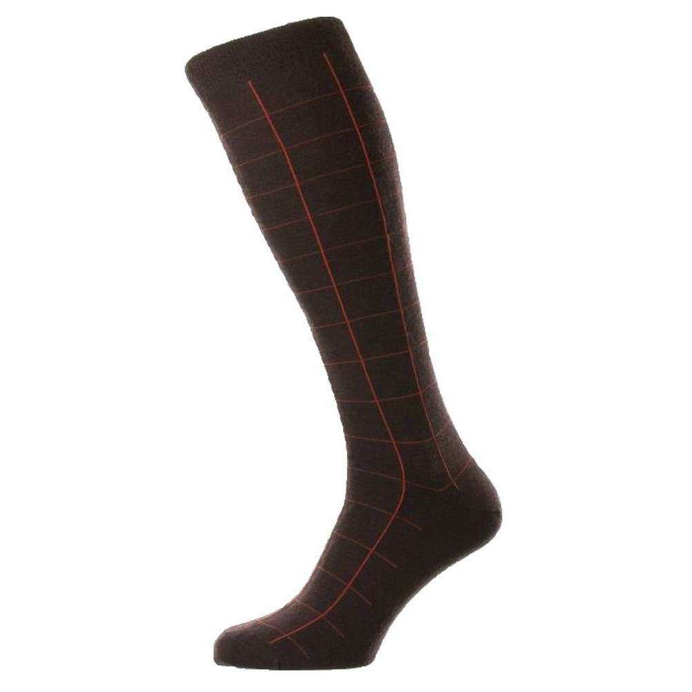 Pantherella Westleigh Merino Wool Over the Calf Socks - Maroon Red