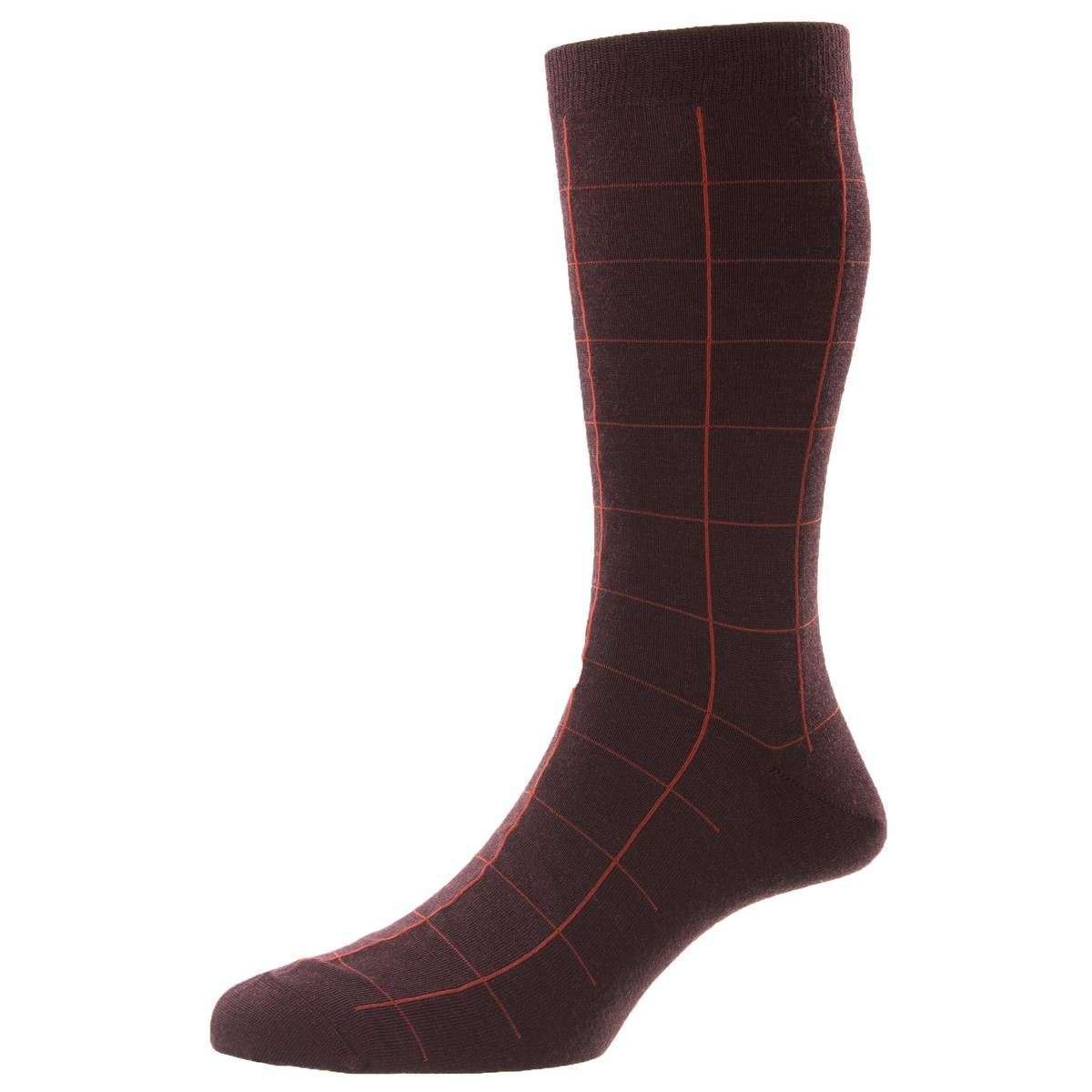 Pantherella Westleigh Merino Wool Socks - Maroon Red