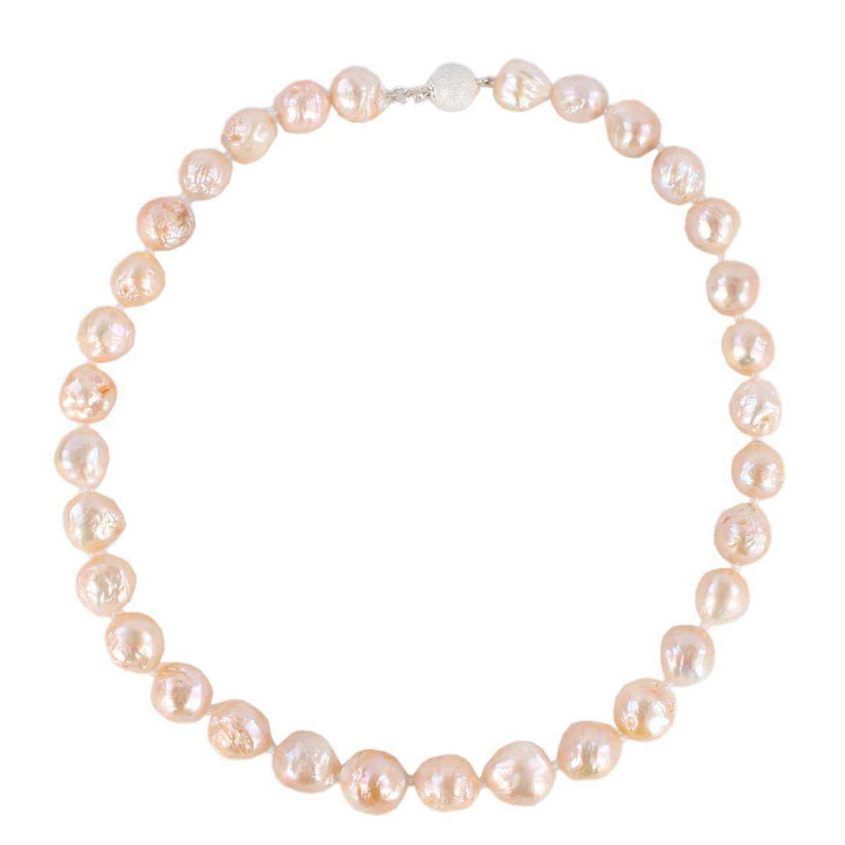 Pearl Aurora Large Snowball Freshwater Pearl Necklace - Peach