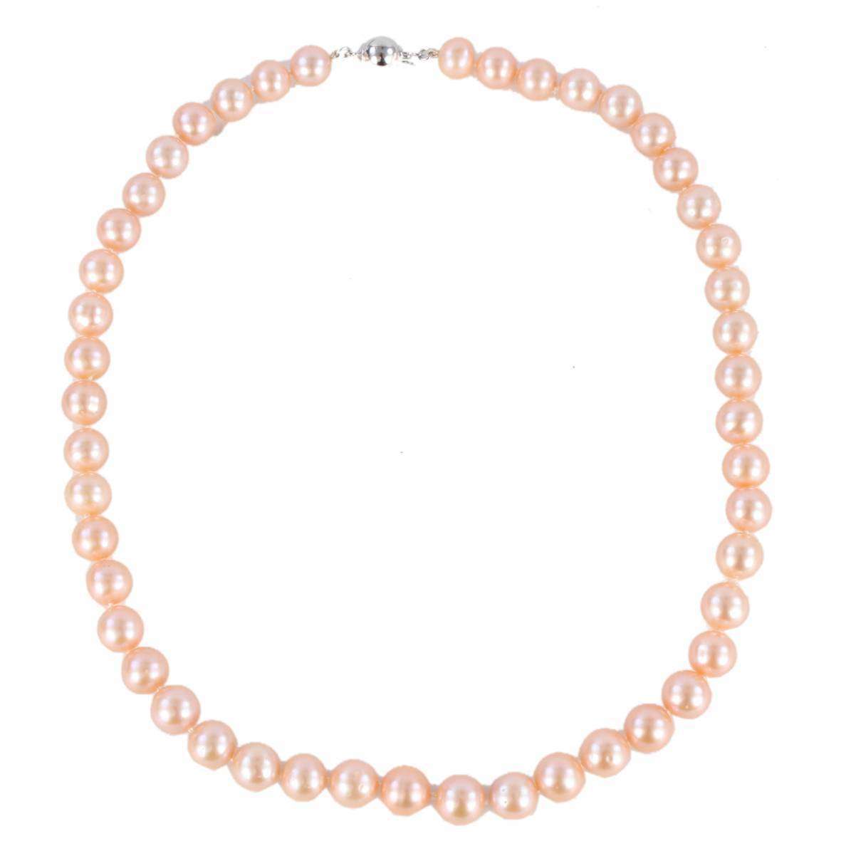 Pearl Aurora Medium Ice Drop Freshwater Pearl Necklace - Peach