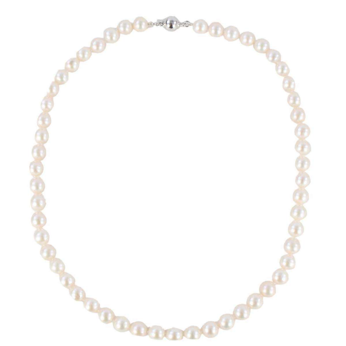 Pearl Aurora Small Ice Drop Freshwater Pearl Necklace - White/Cream