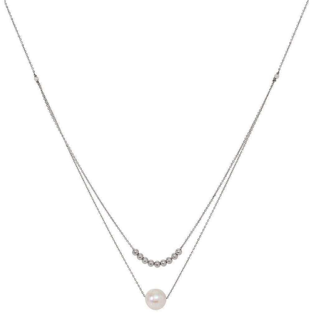 Pearls of the Orient Gratia Double Chain Freshwater Pearl Necklace - Silver