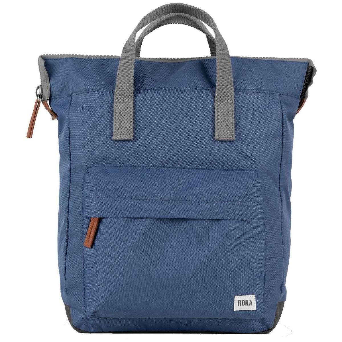 Roka Bantry B Medium Sustainable Canvas Backpack - Burnt Blue