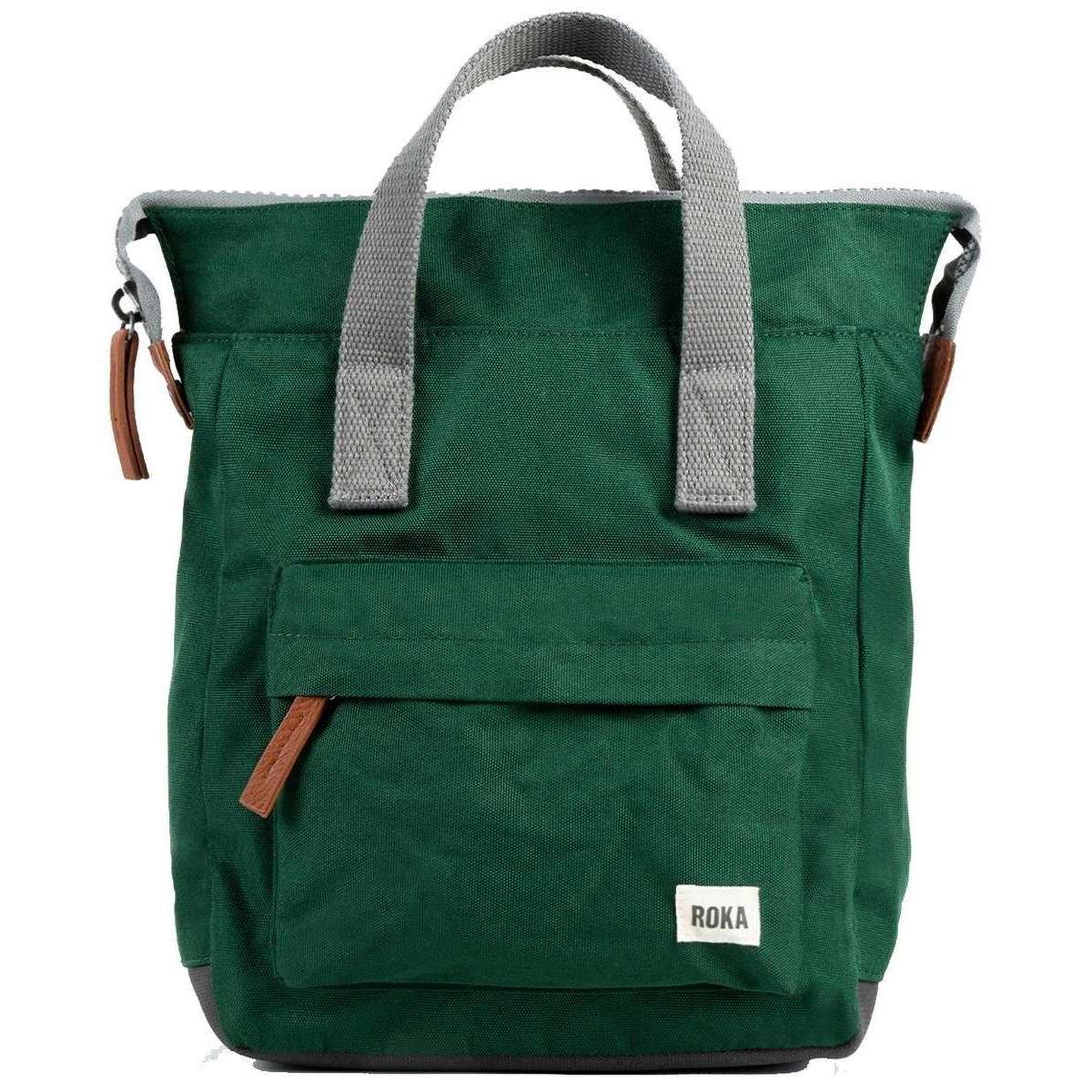 Roka Bantry B Medium Sustainable Canvas Backpack - Forest Green