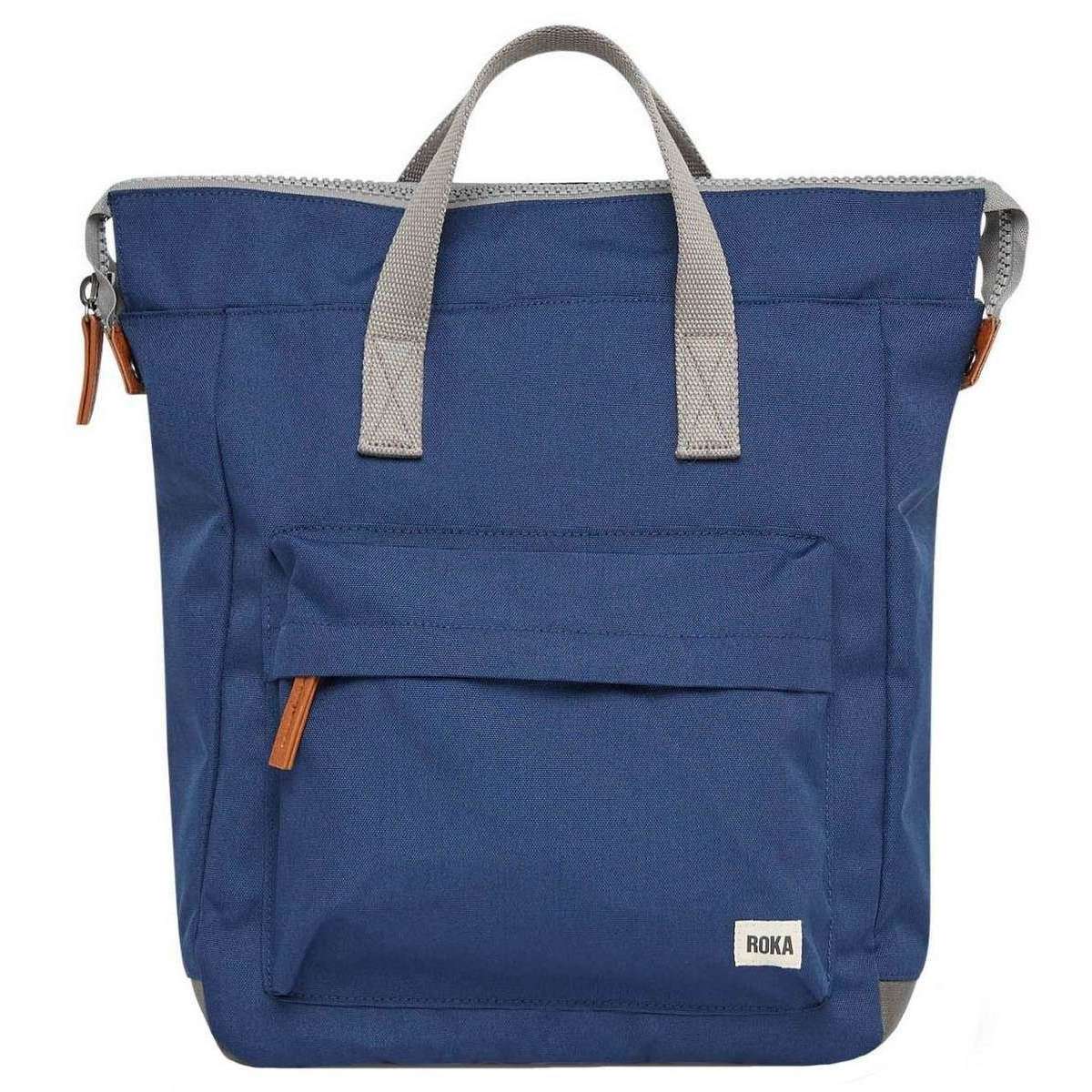 Roka Bantry B Medium Sustainable Canvas Backpack - Mineral Navy