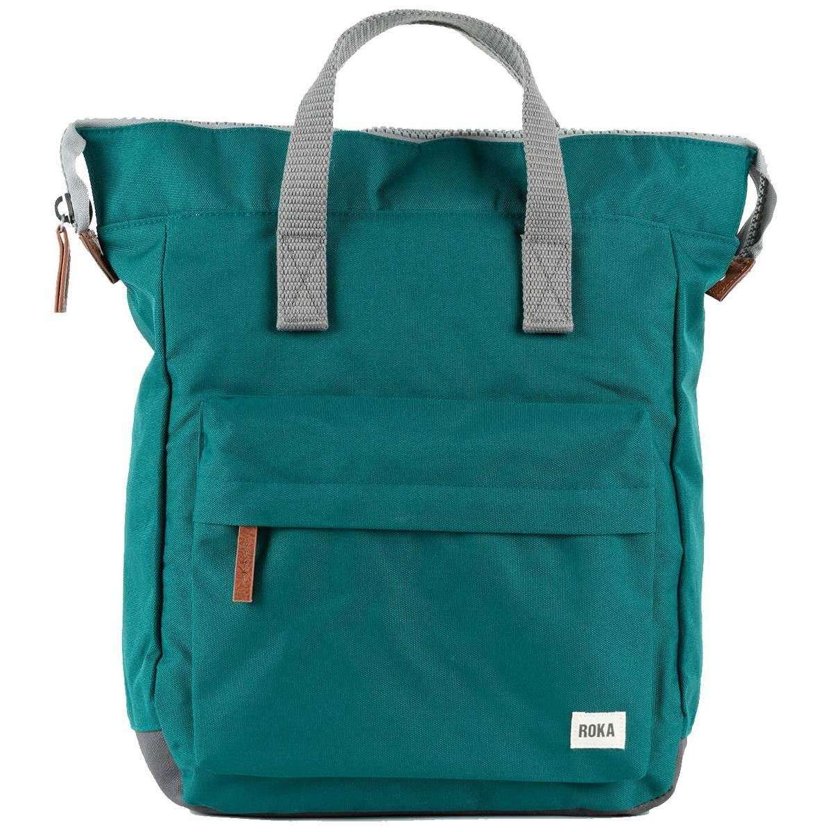 Roka Bantry B Medium Sustainable Canvas Backpack - Teal Blue
