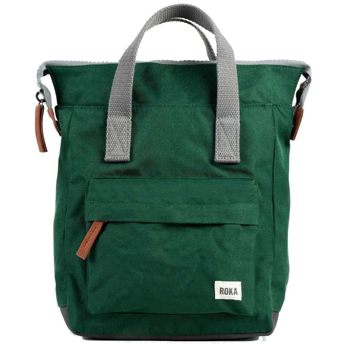 Roka Bantry B Small Sustainable Canvas Backpack - Forest Green