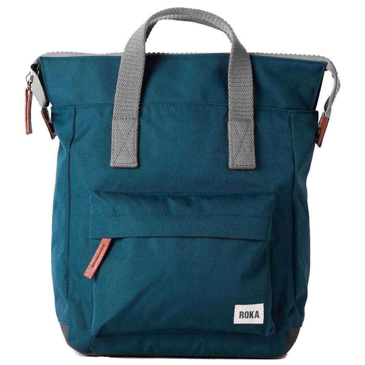 Roka Bantry B Small Sustainable Canvas Backpack - Teal Blue