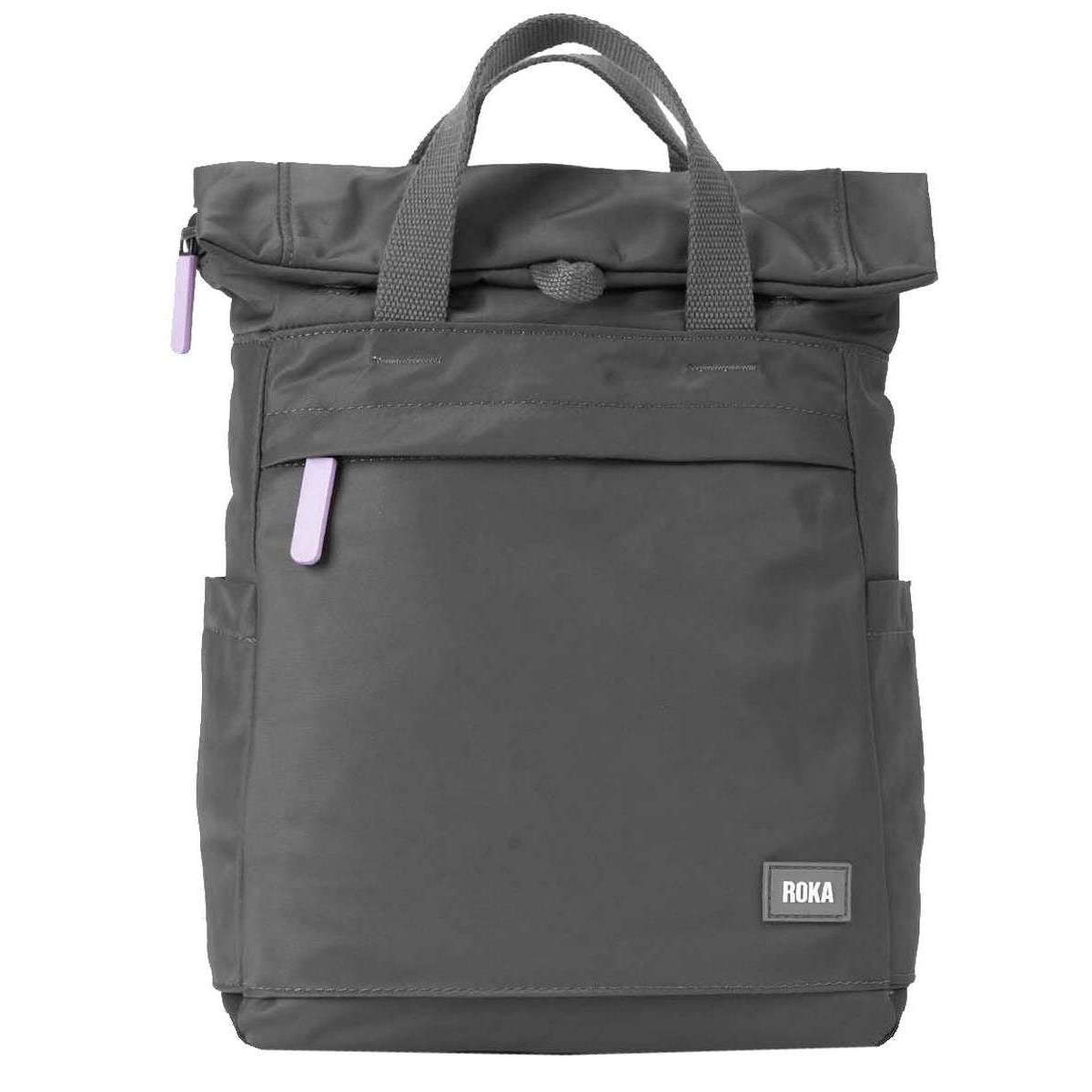 Roka Camden A Small Sustainable Nylon Backpack - Martini Grey