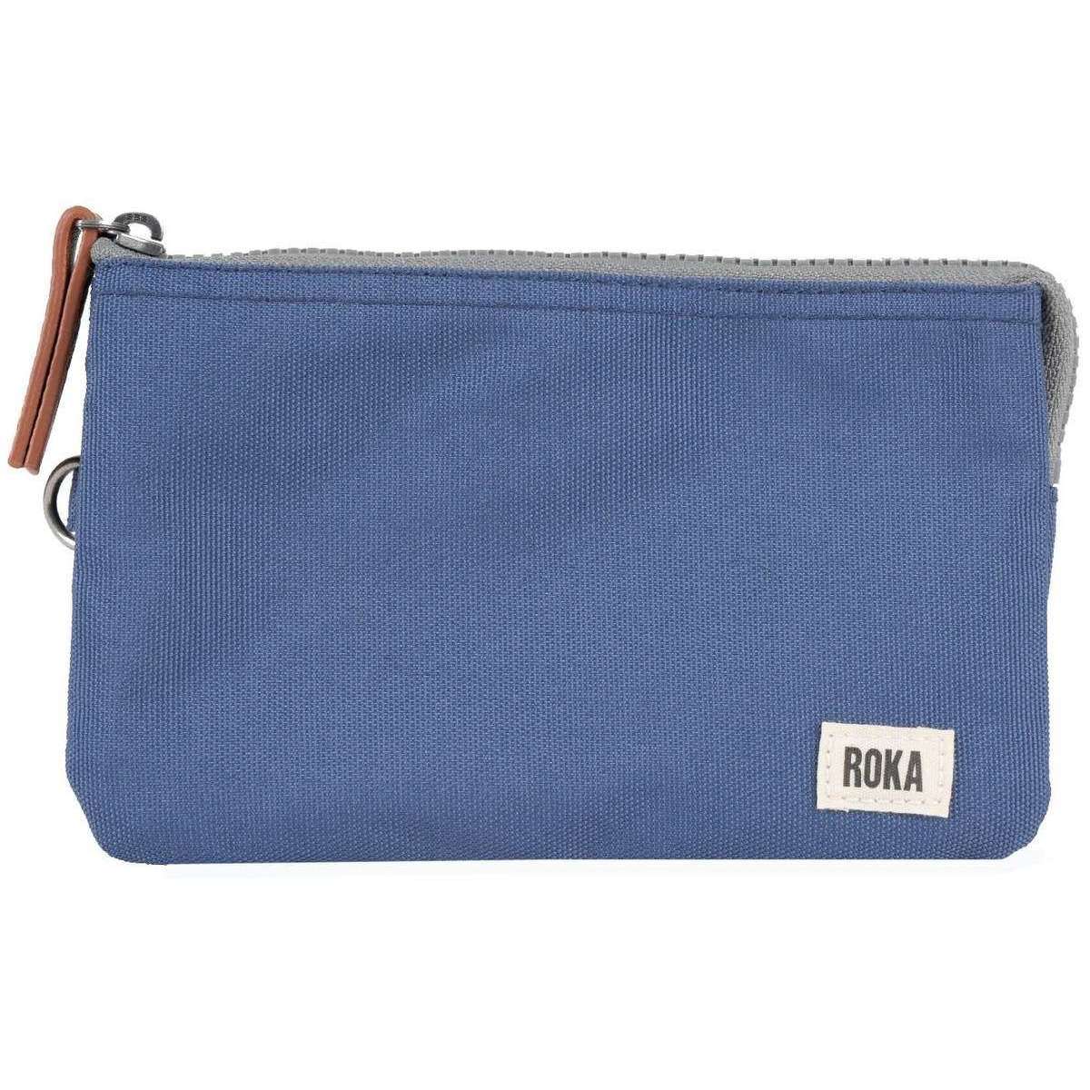 Roka Carnaby Medium Sustainable Canvas Wallet - Burnt Blue