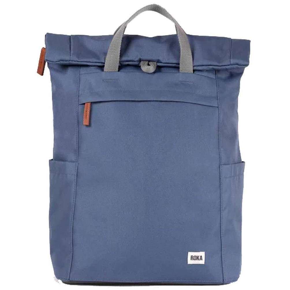 Roka Finchley A Small Sustainable Canvas Backpack - Airforce Blue