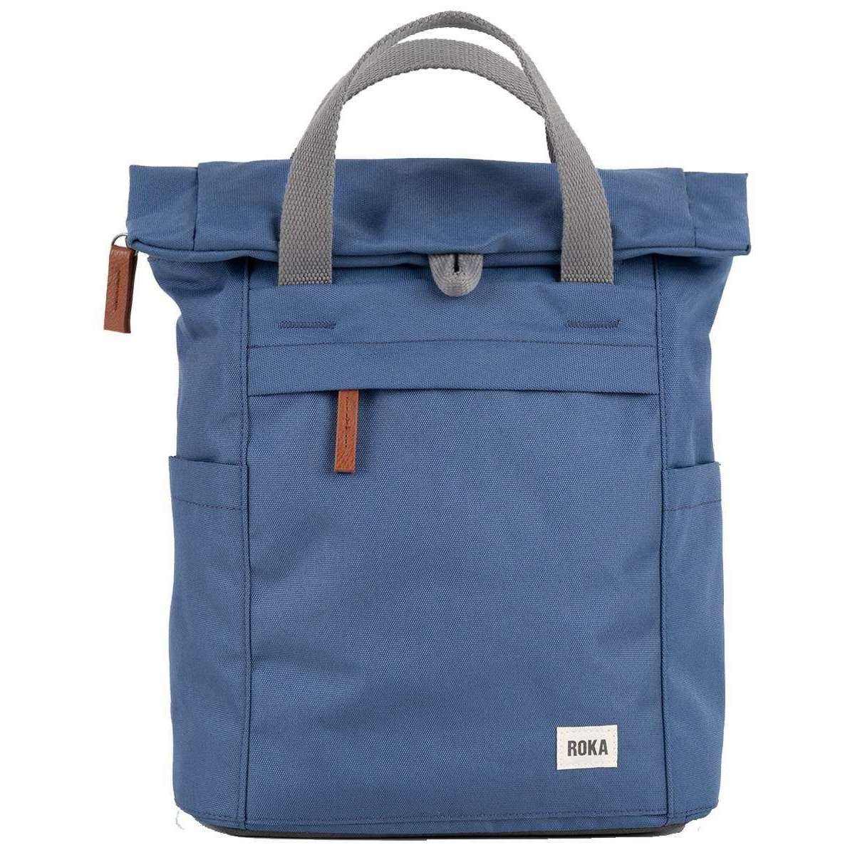 Roka Finchley A Small Sustainable Canvas Backpack - Burnt Blue