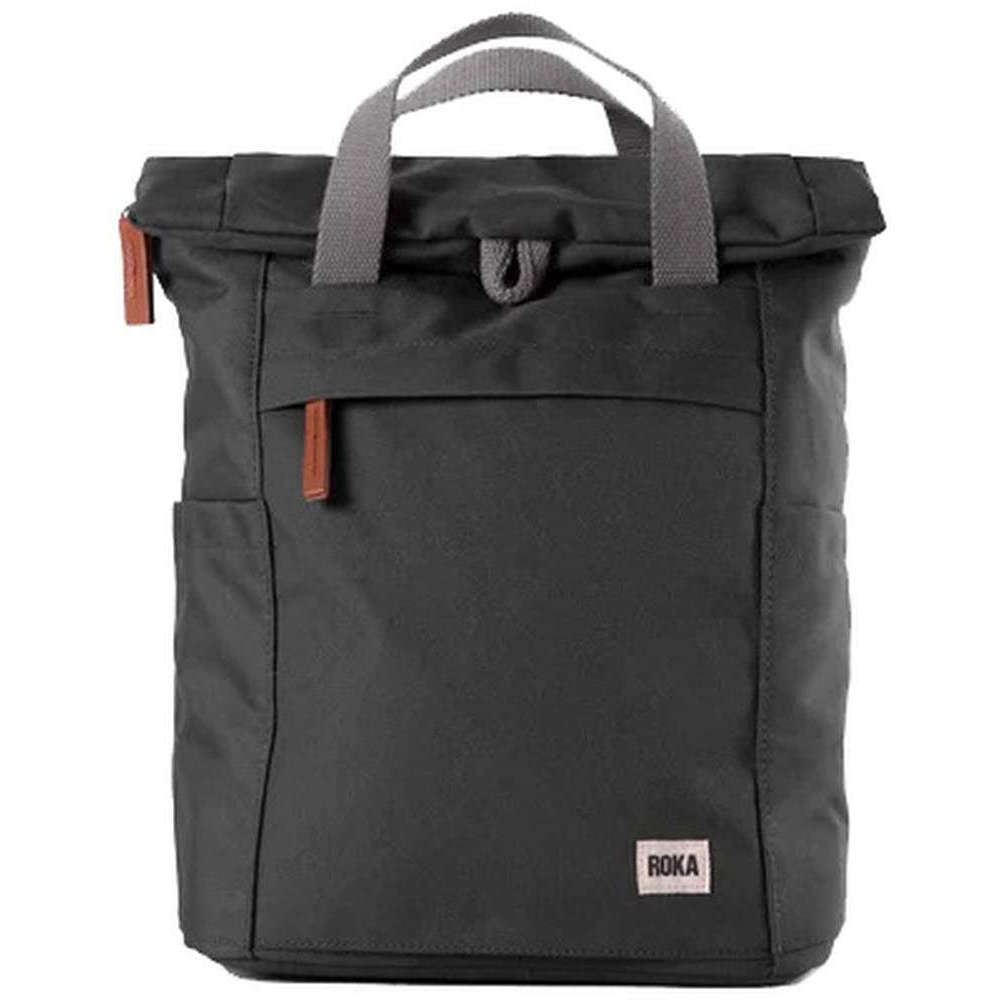 Roka Finchley A Small Sustainable Canvas Backpack - Carbon Grey